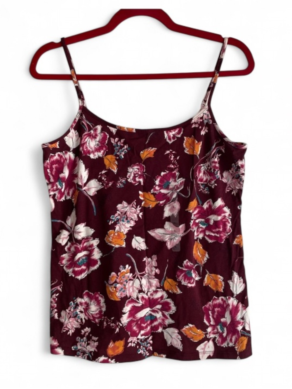 NEW LOFT Burgundy Floral Camisole Size L